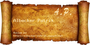 Albecker Patrik névjegykártya
