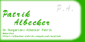 patrik albecker business card